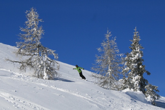Snowboarden auf der Planai